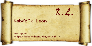 Kabók Leon névjegykártya